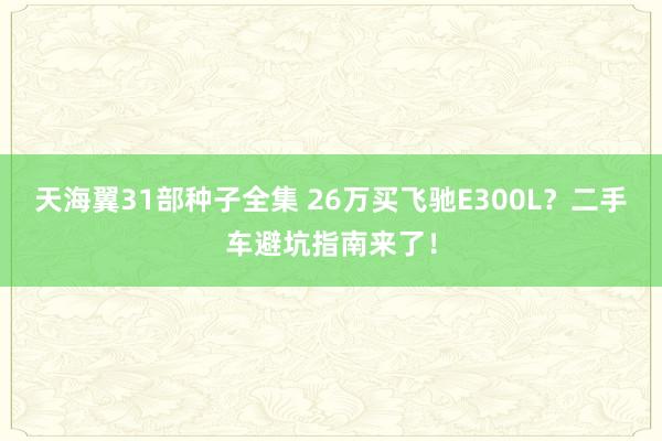 天海翼31部种子全集 26万买飞驰E300L？二手车避坑指南来了！
