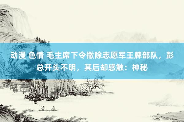 动漫 色情 毛主席下令撤除志愿军王牌部队，彭总开头不明，其后却感触：神秘