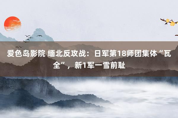 爱色岛影院 缅北反攻战：日军第18师团集体“瓦全”，新1军一雪前耻