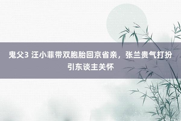 鬼父3 汪小菲带双胞胎回京省亲，张兰贵气打扮引东谈主关怀