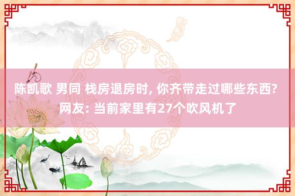 陈凯歌 男同 栈房退房时, 你齐带走过哪些东西? 网友: 当前家里有27个吹风机了
