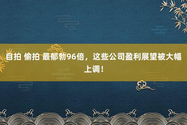 自拍 偷拍 最郁勃96倍，这些公司盈利展望被大幅上调！