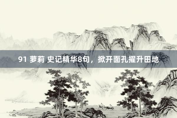 91 萝莉 史记精华8句，掀开面孔擢升田地