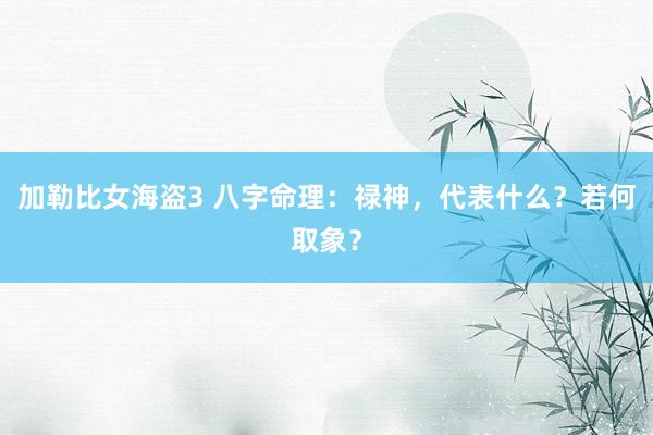 加勒比女海盗3 八字命理：禄神，代表什么？若何取象？